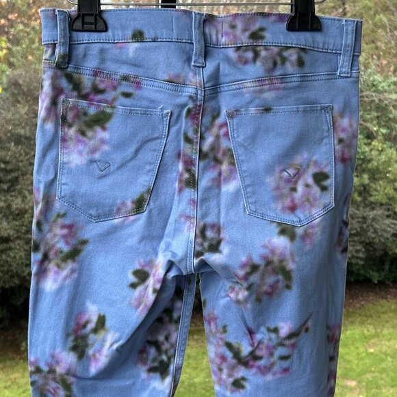 Hudson Barbara High Waist Skinny Ankle Jeans Pant Blue Blurred Floral USA Sz 28 - Picture 16 of 16